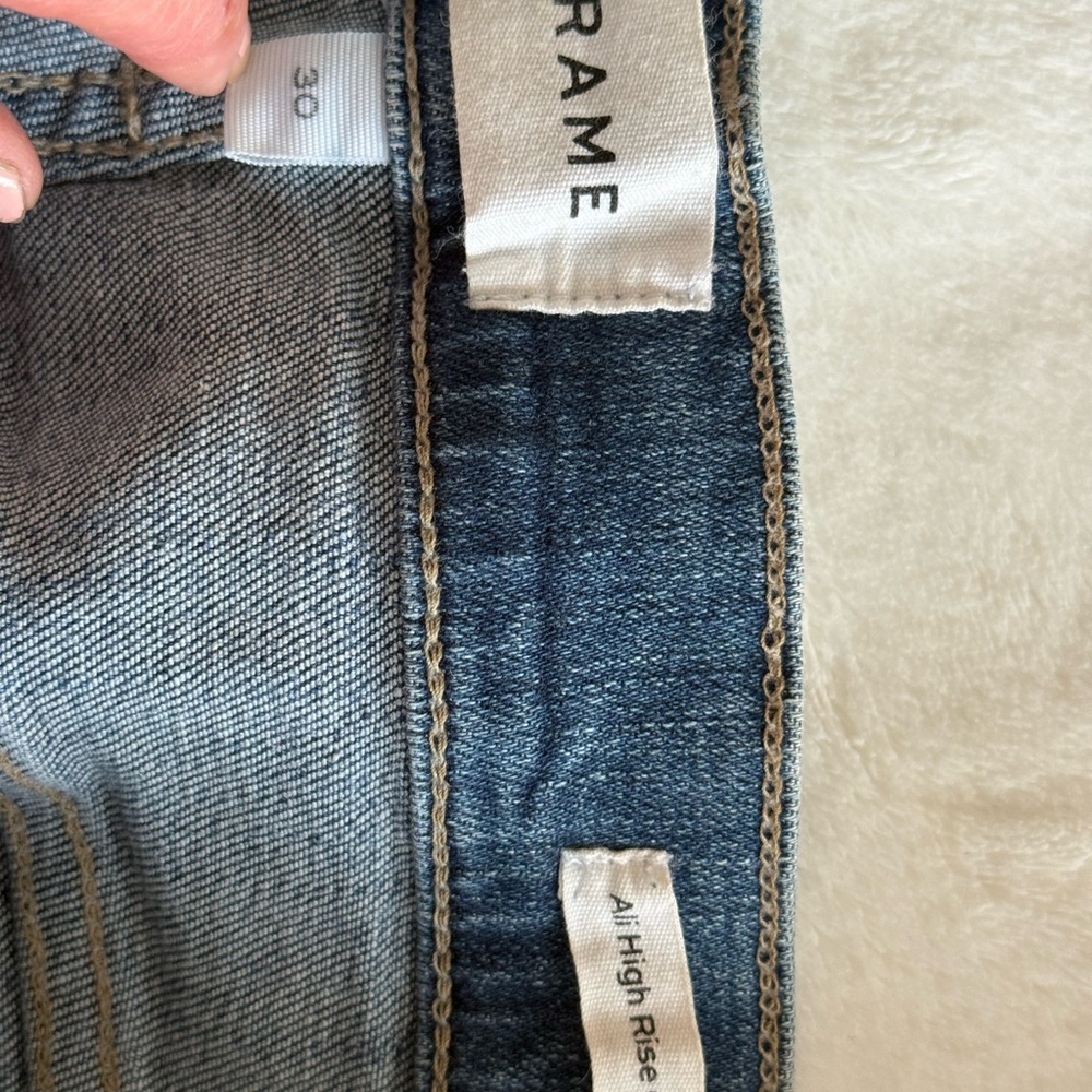 Frame Le High Rise Cigarette Jeans Blue Size 30 Cropped